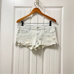 Aritzia Paradise Mine Bleached Denim Low-Rise Cutoff Shorts - US 28